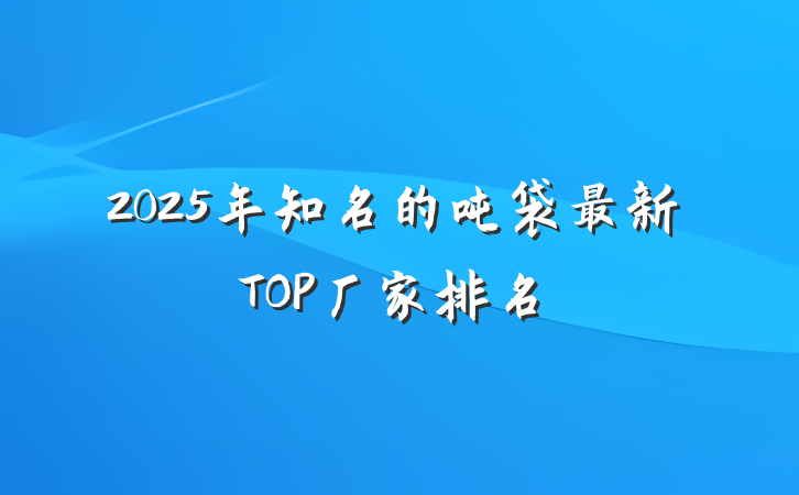 2025年知名的吨袋最新TOP厂家排名