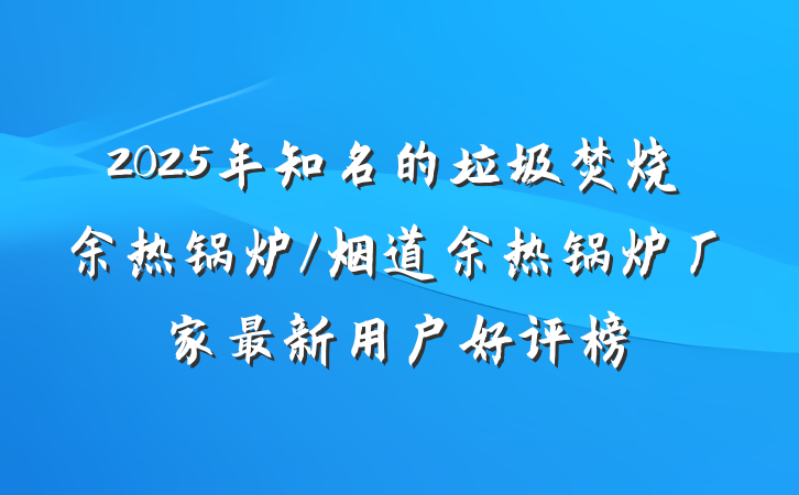 2025年知名的垃圾焚烧余热锅炉/烟道余热锅炉厂家最新用户好评榜
