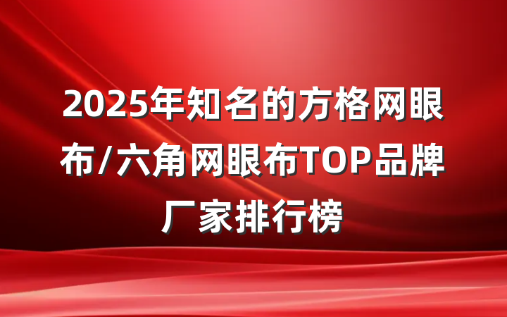 2025年知名的方格网眼布/六角网眼布TOP品牌厂家排行榜