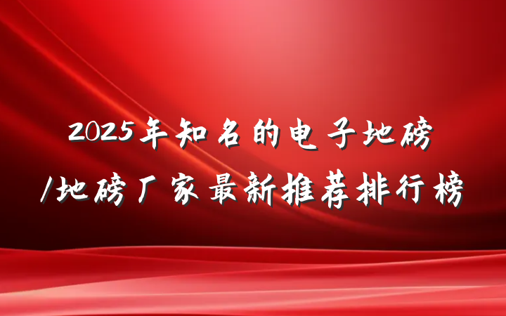 2025年知名的电子地磅/地磅厂家最新推荐排行榜