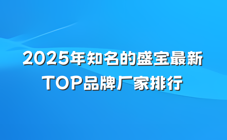 2025年知名的盛宝最新TOP品牌厂家排行