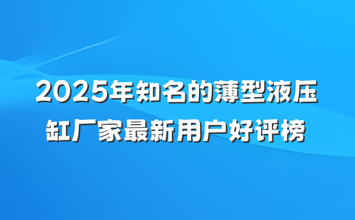 2025年知名的薄型液压缸厂家最新用户好评榜