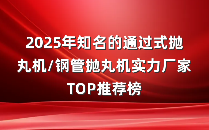 2025年知名的通过式抛丸机/钢管抛丸机实力厂家TOP推荐榜