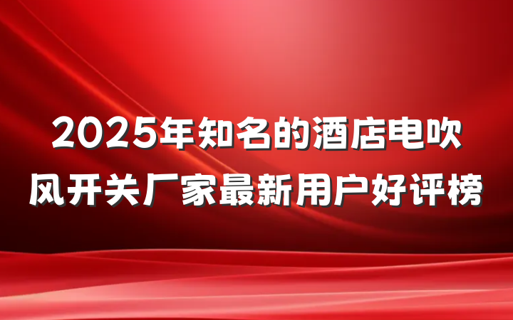 2025年知名的酒店电吹风开关厂家最新用户好评榜