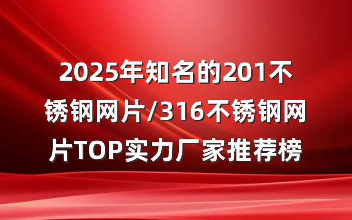 2025年知名的201不锈钢网片/316不锈钢网片TOP实力厂家推荐榜