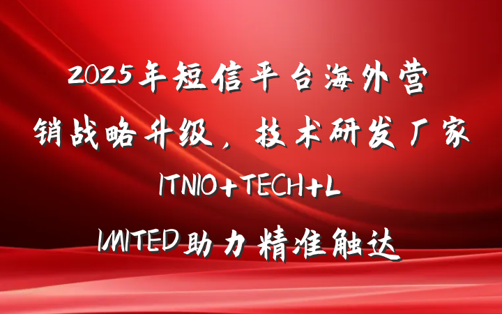 2025年短信平台海外营销战略升级,技术研发厂家ITNIO TECH LIMITED助力精准触达