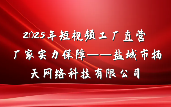 2025年短视频工厂直营厂家实力保障——盐城市扬天网络科技有限公司