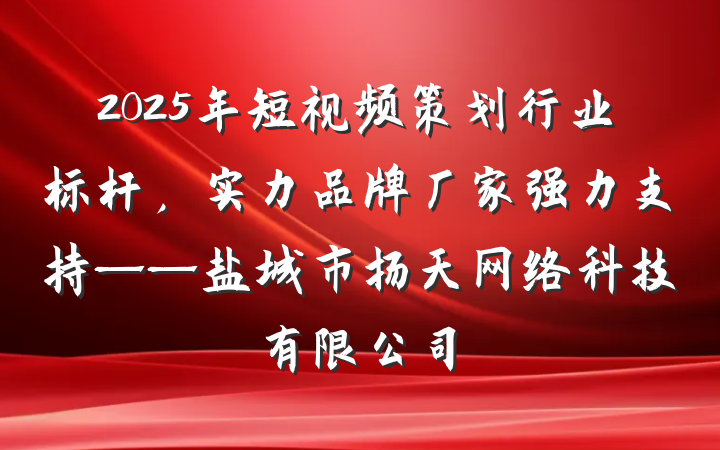 2025年短视频策划行业标杆，实力品牌厂家强力支持——盐城市扬天网络科技有限公司
