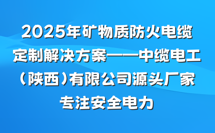 2025年矿物质防火电缆定制解决方案——中缆电工（陕西）有限公司源头厂家专注安全电力