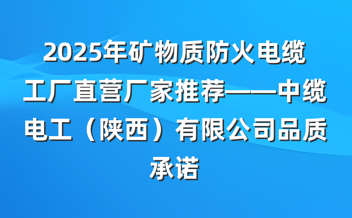 2025年矿物质防火电缆工厂直营厂家推荐——中缆电工（陕西）有限公司品质承诺