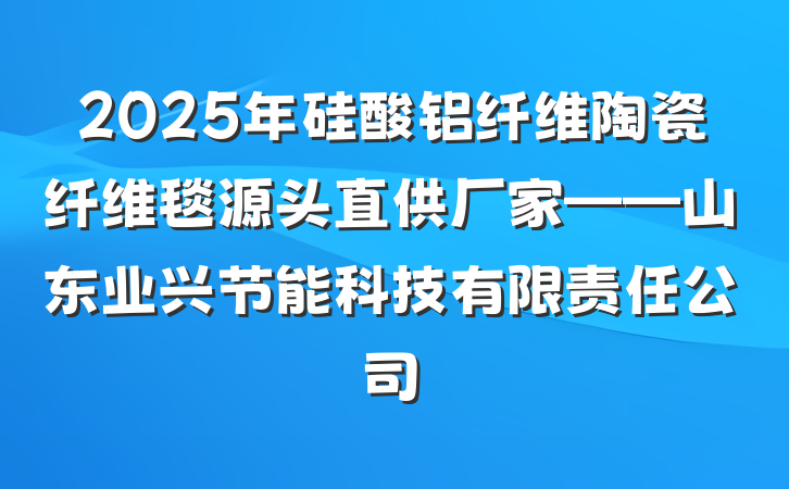 2025年硅酸铝纤维陶瓷纤维毯源头直供厂家——山东业兴节能科技有限责任公司