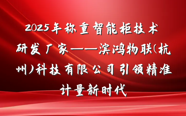2025年称重智能柜技术研发厂家——滨鸿物联(杭州)科技有限公司引领精准计量新时代