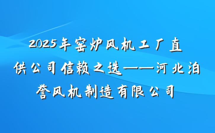 2025年窑炉风机工厂直供公司信赖之选——河北泊誉风机制造有限公司