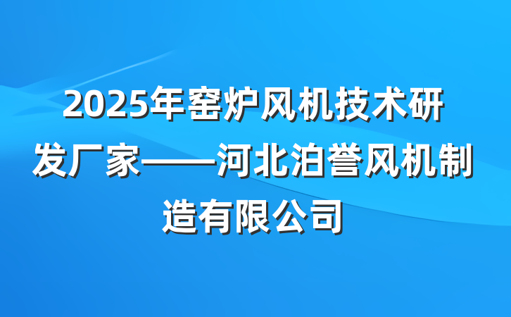 2025年窑炉风机技术研发厂家——河北泊誉风机制造有限公司