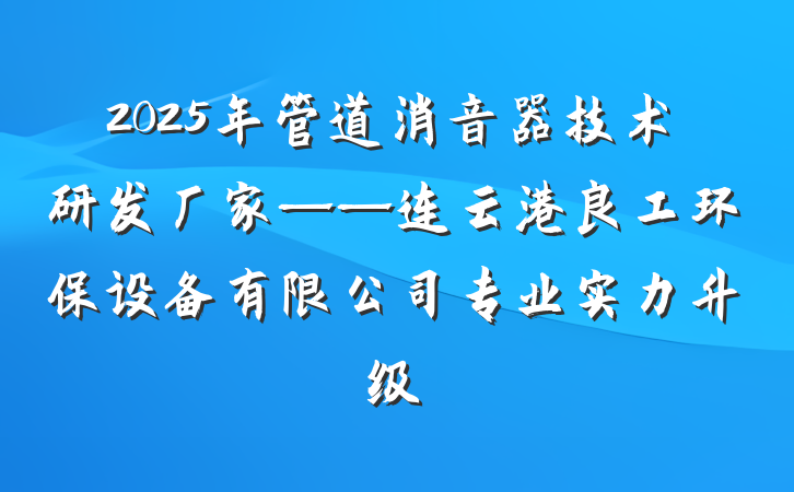 2025年管道消音器技术研发厂家——连云港良工环保设备有限公司专业实力升级