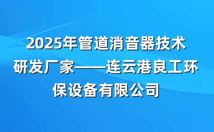 2025年管道消音器技术研发厂家——连云港良工环保设备有限公司
