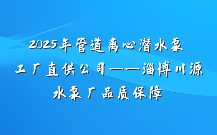2025年管道离心潜水泵工厂直供公司——淄博川源水泵厂品质保障