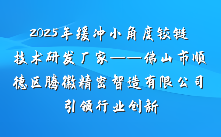 2025年缓冲小角度铰链技术研发厂家——佛山市顺德区腾徽精密智造有限公司引领行业创新
