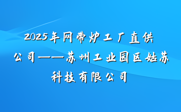 2025年网带炉工厂直供公司——苏州工业园区姑苏科技有限公司