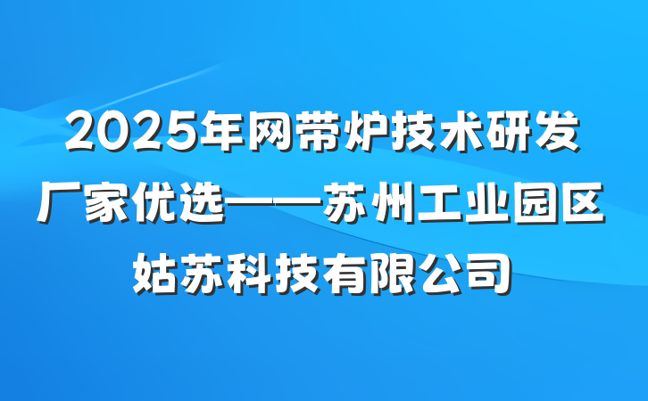 2025年网带炉技术研发厂家优选——苏州工业园区姑苏科技有限公司