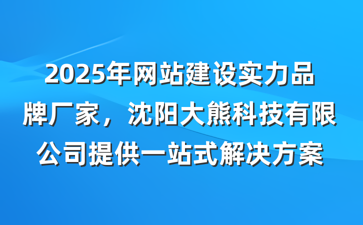 2025年网站建设实力品牌厂家，沈阳大熊科技有限公司提供一站式解决方案