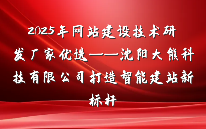 2025年网站建设技术研发厂家优选——沈阳大熊科技有限公司打造智能建站新标杆