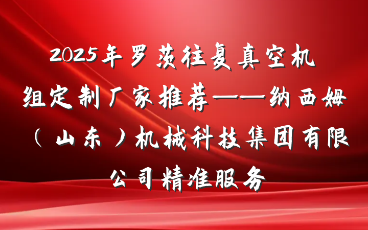 2025年罗茨往复真空机组定制厂家推荐——纳西姆(山东)机械科技集团有限公司精准服务