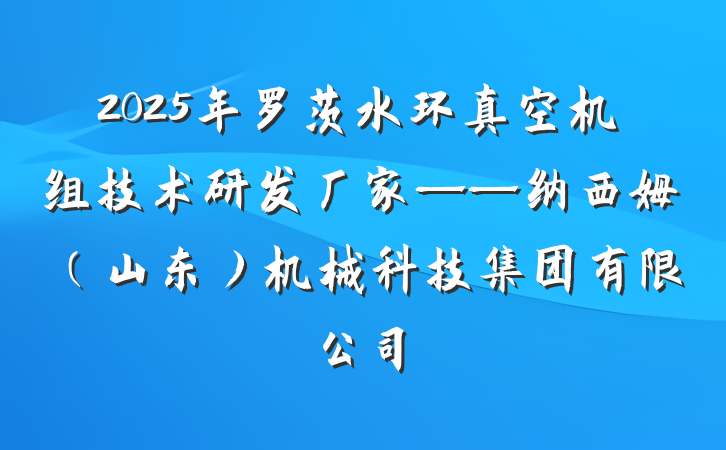 2025年罗茨水环真空机组技术研发厂家——纳西姆(山东)机械科技集团有限公司