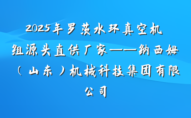 2025年罗茨水环真空机组源头直供厂家——纳西姆（山东）机械科技集团有限公司