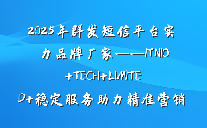2025年群发短信平台实力品牌厂家——ITNIO TECH LIMITED 稳定服务助力精准营销