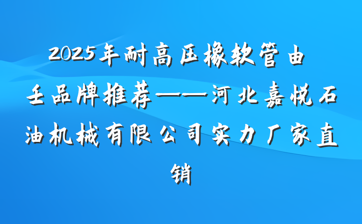 2025年耐高压橡软管由壬品牌推荐——河北嘉悦石油机械有限公司实力厂家直销