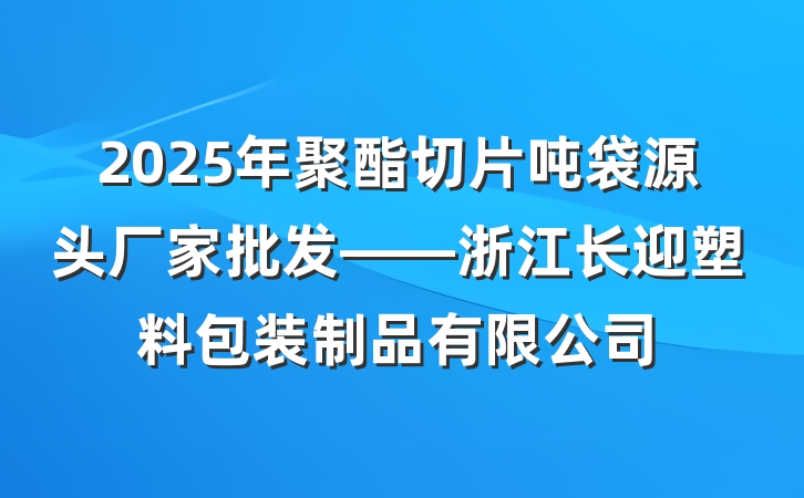 2025年聚酯切片吨袋源头厂家批发——浙江长迎塑料包装制品有限公司