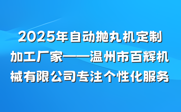 2025年自动抛丸机定制加工厂家——温州市百辉机械有限公司专注个性化服务