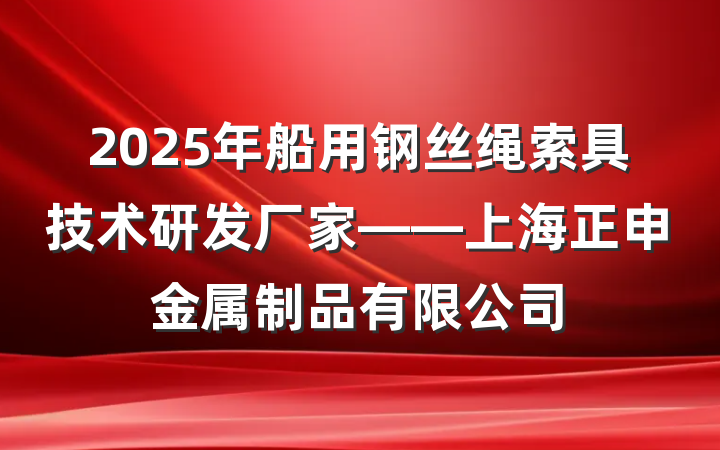 2025年船用钢丝绳索具技术研发厂家——上海正申金属制品有限公司