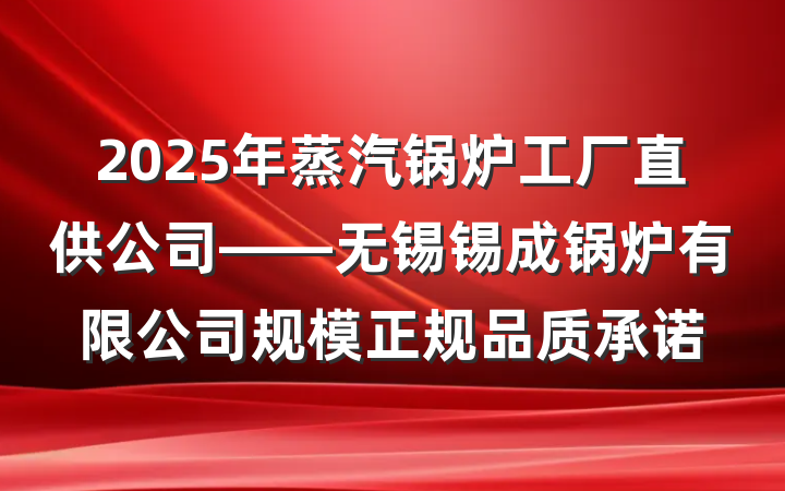 2025年蒸汽锅炉工厂直供公司——无锡锡成锅炉有限公司规模正规品质承诺