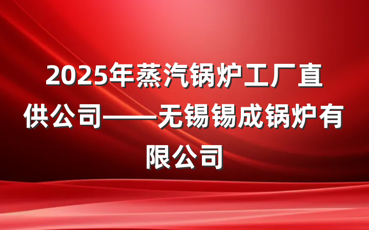 2025年蒸汽锅炉工厂直供公司——无锡锡成锅炉有限公司
