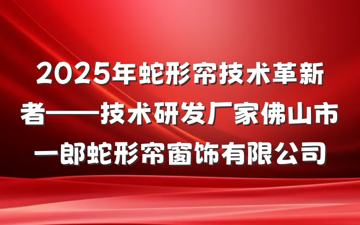 2025年蛇形帘技术革新者——技术研发厂家佛山市一郎蛇形帘窗饰有限公司
