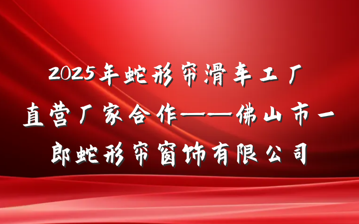 2025年蛇形帘滑车工厂直营厂家合作——佛山市一郎蛇形帘窗饰有限公司