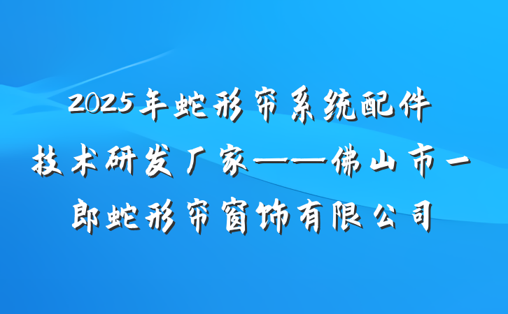 2025年蛇形帘系统配件技术研发厂家——佛山市一郎蛇形帘窗饰有限公司