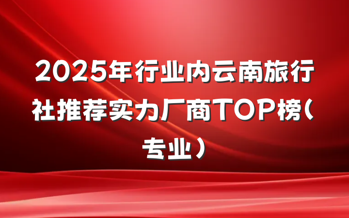 2025年行业内云南旅行社推荐实力厂商TOP榜(专业)