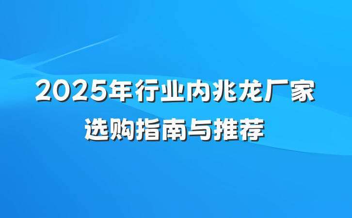2025年行业内兆龙厂家选购指南与推荐