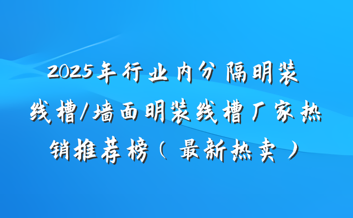 2025年行业内分隔明装线槽/墙面明装线槽厂家热销推荐榜（最新热卖）