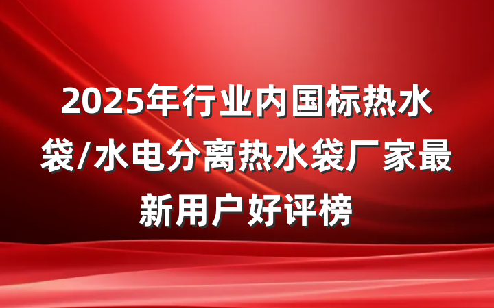 2025年行业内国标热水袋/水电分离热水袋厂家最新用户好评榜