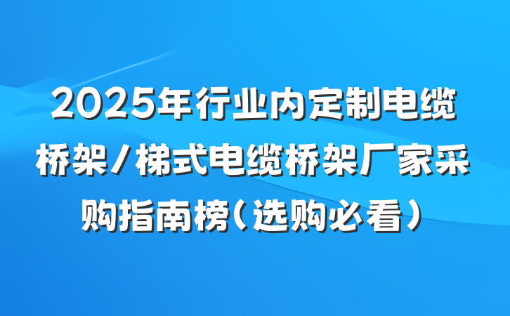 2025年行业内定制电缆桥架/梯式电缆桥架厂家采购指南榜（选购必看）