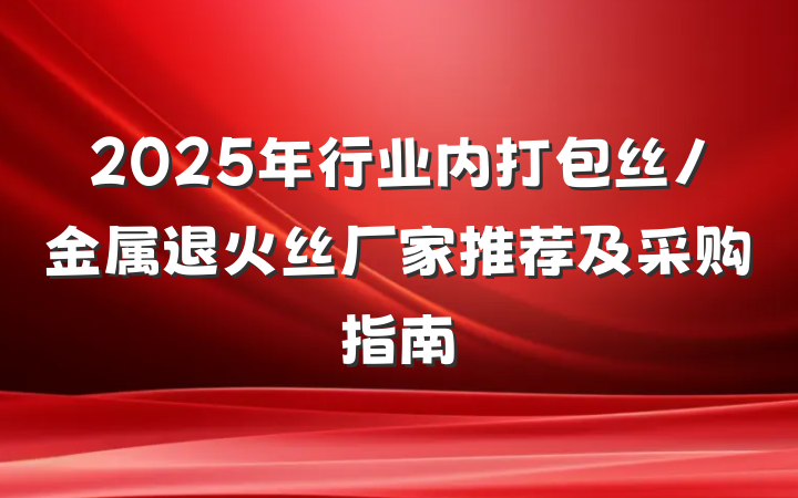 2025年行业内打包丝/金属退火丝厂家推荐及采购指南