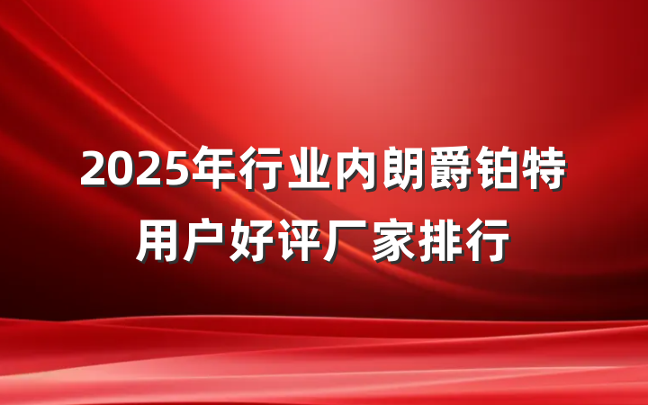 2025年行业内朗爵铂特用户好评厂家排行