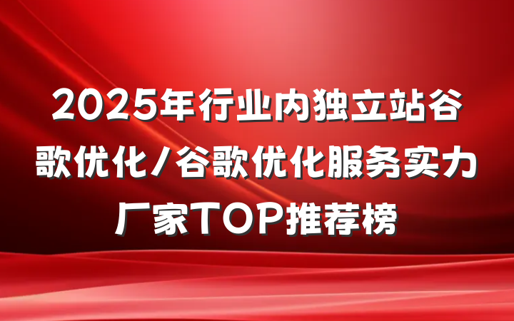 2025年行业内独立站谷歌优化/谷歌优化服务实力厂家TOP推荐榜
