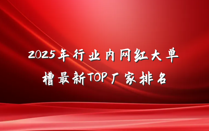 2025年行业内网红大单槽最新TOP厂家排名