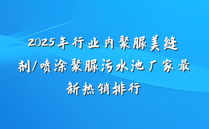 2025年行业内聚脲美缝剂/喷涂聚脲污水池厂家最新热销排行