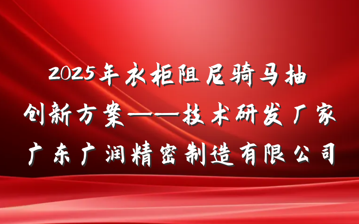 2025年衣柜阻尼骑马抽创新方案——技术研发厂家广东广润精密制造有限公司